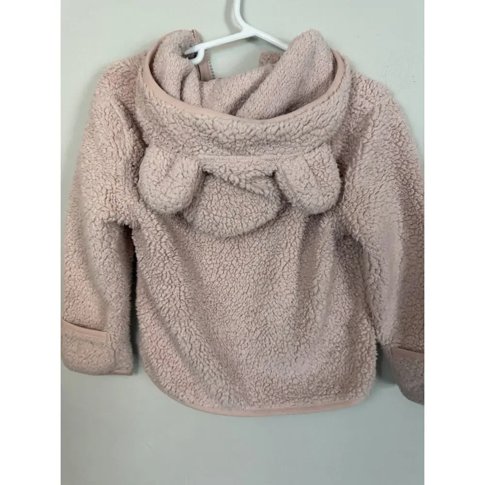 The North Face Baby Girls Hooded Campshire Bear Fleece Pink Jacket Size 12-18